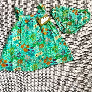 Angel Dear meadowlands floral sundress w/ matching diaper cover, size 12 months